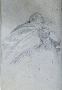 男の胸像 ドレープ カルロ・ボノーニ（1569-1632）による水墨画 17世紀 パリルーヴル美術館 作： Carlo Bononi