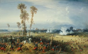 イタリアでの戦争：1859年、軍隊を率いるサルデーニャ国王、パレストロの戦い