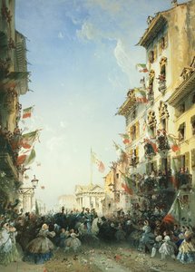 イタリア戦争：1859年、サルデーニャ王のブレシアへの侵入 作： Carlo Bossoli