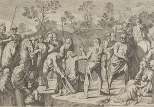 聖アンドリューは、レニの後、1650-80年に十字架に導かれ、祈りの中でひざまずきます。 作： Carlo Cesi