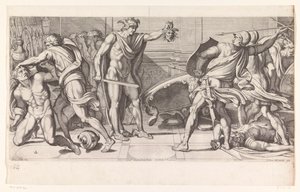 フィネウスとその手下たちは石になった ローマのパラッツォ ファルネーゼの絵画 (シリーズ タイトル) ローマのガレリア ネル パラッツォ ファルネーゼ (シリーズ タイトル) 作： Carlo Cesio