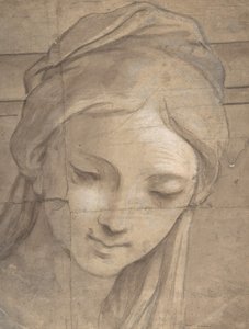 左向きの 4 分の 3 ビューの若い女性の頭部、1670 年から 1700 年。 作： Carlo Cignani