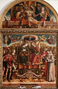 三位一体の聖母と聖人の戴冠式 作： Carlo Crivelli