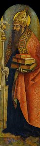 「カバの聖アウグスティヌスの表象」 (354-430) カルロ・クリヴェッリ作 (1435-1495 年頃) 1480 年頃 国立西洋美術館、東京