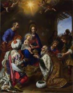 王の崇拝。 1649 作： Carlo Dolci