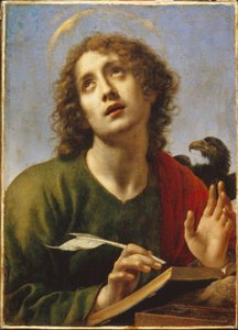 Saint John the Apostle (ヨハネの使徒)。 カルロ・ドルチ (1616-1686) の絵画、キャンバスに油彩