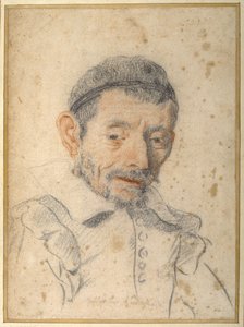 アーティストの靴職人（紙に赤と黒のチョーク 作： Carlo Dolci