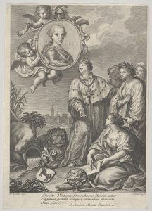 オーストリア大公としての将来の神聖ローマ皇帝レオポルド 2 世の肖像。 1760-67。 作： Carlo Faucci