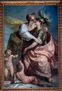 共和国の 13 の価値観の寓話: 正義を受け入れる平和 (絵画、1783 年以降) 作： Carlo Giuseppe Ratti