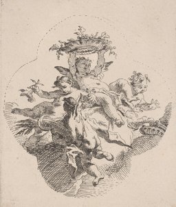 花を持つプッティ、1725～75年。 作： Carlo Innocenzo Carloni
