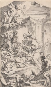 ペストに襲われた聖チャールズに聖体拝領、1725-75年。 作： Carlo Innocenzo Carloni