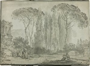 墓地の弔問客 作： Carlo Labruzzi