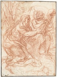 十字架を愛するマグダラのマリア 作： Carlo Maratta