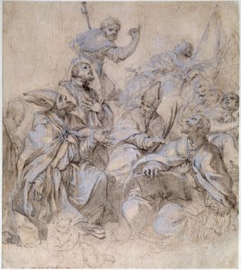 ローマのサンタ マリア デル ポポロ教会のフレスコ画のスケッチ。 作： Carlo Maratta