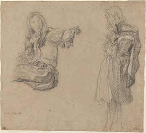 精巧な衣装の 2 人の男性 作： Carlo Maratta