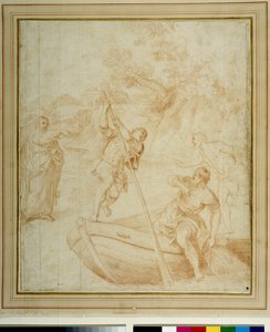 サン・ピエトロの呼び声」（鉛筆・紙 作： Carlo Maratta or Maratti