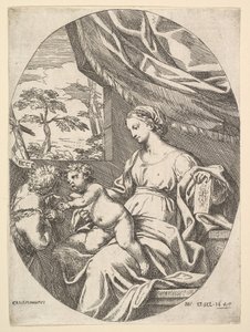 聖母子と若い洗礼者聖ヨハネ、1647年。 作： Carlo Maratta or Maratti