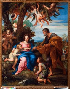 エジプト飛行中の休息 カルロ・マラッティ（1625-1713）の絵 作： Carlo Maratti