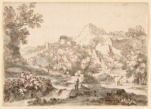 素描《町のある風景》1750-1770年 作： カルロ・マルキオーニ