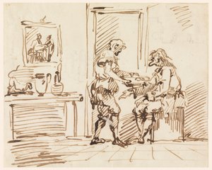 素描 風俗画 1725-50 作： カルロ・マルキオーニ