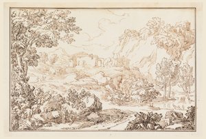 ドローイング、風景、1770-86年 作： カルロ・マルキオーニ