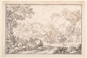 ドローイング、風景、1770-86年 作： カルロ・マルキオーニ