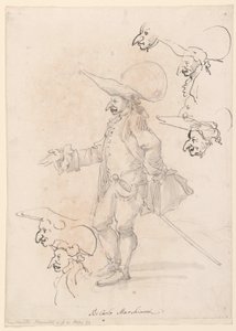 素描、風刺画、1725-75年頃 作： カルロ・マルキオーニ