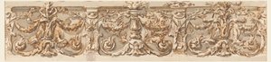 素描、フリーズのデザイン、1770年頃 作： カルロ・マルキオーニ