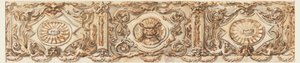 素描、フリーズのデザイン、1770年頃 作： カルロ・マルキオーニ