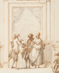 イタリア、ローマ、ヴィッラ・アルバーニの大ギャラリー、北門の設計図、1755-56年 作： カルロ・マルキオーニ