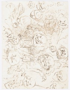 素描、頭部の習作、1760-80年 作： カルロ・マルキオーニ