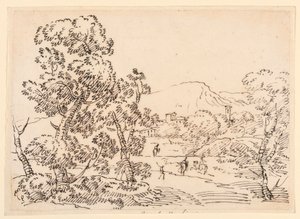 デッサン、森の風景、1750-1770年 作： カルロ・マルキオーニ