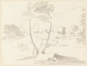 風景の中の木のスケッチ 作： Carlo Marchionni