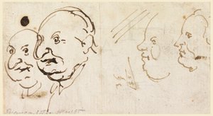 似顔絵の 4 つの頭のスケッチ 作： Carlo Marchionni