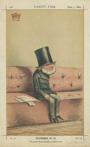 ラッセル伯爵、現代の最大の自由主義政治家、1869年6月5日、バニティフェア漫画 作： Carlo Pellegrini