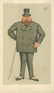 彼の恵み、ウェリントン公爵、鉄の公爵の孫、1885年1月3日、バニティフェア漫画 作： Carlo Pellegrini
