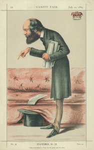 ソールズベリーの侯爵、彼は彼の党と彼の時間、1869年7月10日、バニティフェアの漫画のためにあまりにも正直すぎるトーリー 作： Carlo Pellegrini