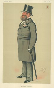 ヘンリージョシアストレーシー卿、田舎の紳士、1875年7月10日、バニティフェアの漫画 作： Carlo Pellegrini