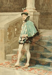 廷臣の習作、1877年。 作： Carlo Randanini
