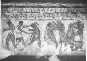 紀元前320〜280年のヴルチのフランソワの墓にあるエトルリアの壁画の復元（壁画）（212367、212368、214591も参照） 作： Carlo Ruspi