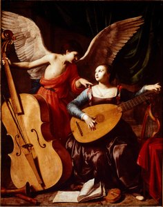 聖セシリアとカルロサラチェーニによる天使の絵 作： Carlo Saraceni
