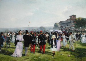 オートゥイユでのレースの終わり、1893年頃（キャンバスに油彩） 作： Carlton Alfred Smith