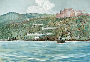 1898年7月7日、サンティアゴ港への入り口 作： Carlton Theodore Chapman