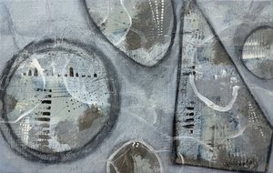 質感のあるグレーの図形 作： 