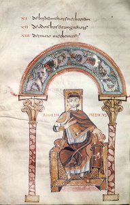 Ms CCII fol.91v Apollo Medicus、Etymologiae、イビドーセビリア作