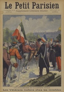 イタリアキャンペーンの記念日：パリのアンヴァリッドを訪れるイタリアの退役軍人