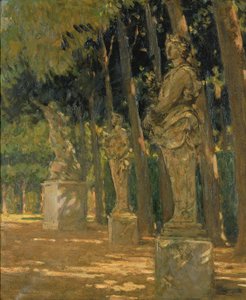 タピス ヴェールの端にあるカルフール、ベルサイユ、1913 年。 作： Carroll Beckwith