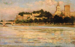 教皇の宮殿とアヴィニョン橋、1911 年。