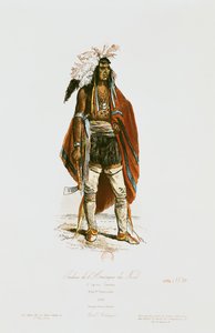 ヒポリト・ルイ・ポーケ（1797-p.1862）1862によって刻まれた「モードとコスチュームの歴史」からの北米インディアン 作： Cartias