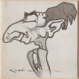 画家ジョヴァンニーニ (紙にインクと木炭の欠落) 作： Casimiro Jodi